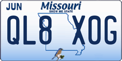 MO license plate QL8X0G