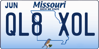 MO license plate QL8X0L
