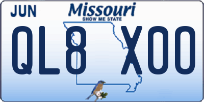 MO license plate QL8X0O