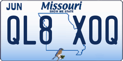 MO license plate QL8X0Q
