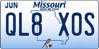 MO license plate QL8X0S