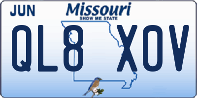 MO license plate QL8X0V