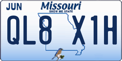 MO license plate QL8X1H