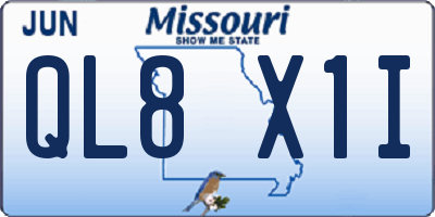 MO license plate QL8X1I