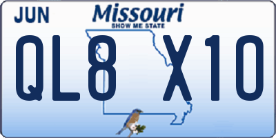 MO license plate QL8X1O