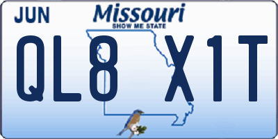 MO license plate QL8X1T
