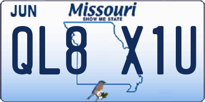 MO license plate QL8X1U