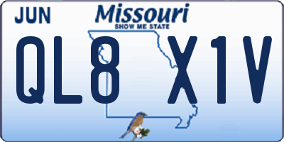 MO license plate QL8X1V