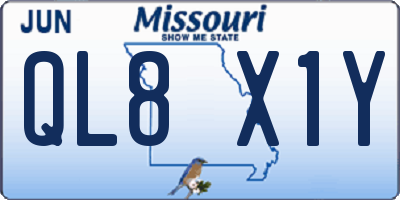 MO license plate QL8X1Y