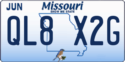 MO license plate QL8X2G