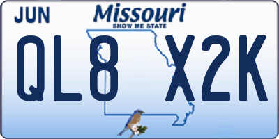 MO license plate QL8X2K