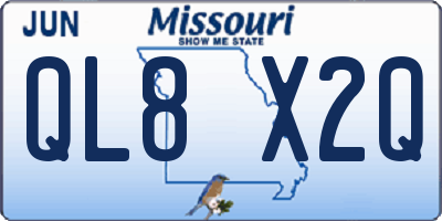 MO license plate QL8X2Q