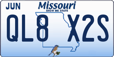 MO license plate QL8X2S