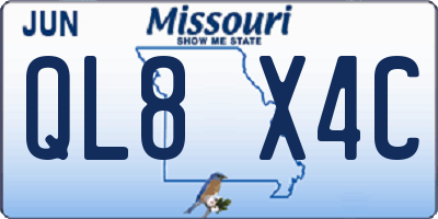 MO license plate QL8X4C