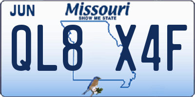 MO license plate QL8X4F