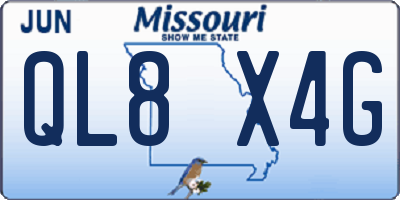 MO license plate QL8X4G