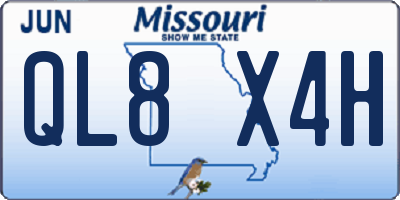 MO license plate QL8X4H