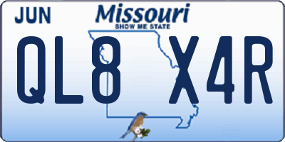 MO license plate QL8X4R