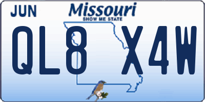 MO license plate QL8X4W
