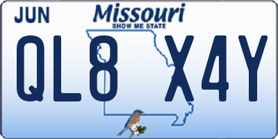 MO license plate QL8X4Y