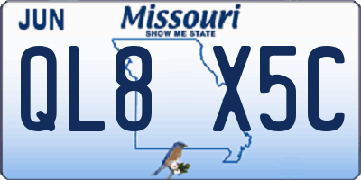 MO license plate QL8X5C
