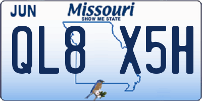 MO license plate QL8X5H