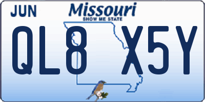 MO license plate QL8X5Y