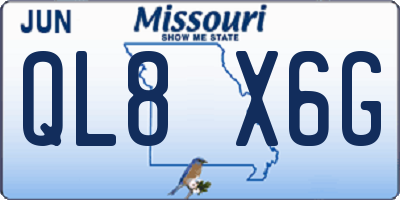 MO license plate QL8X6G