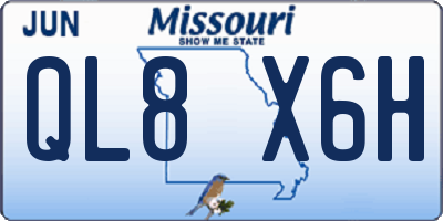 MO license plate QL8X6H