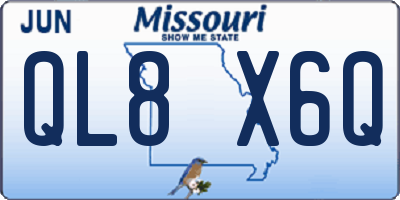 MO license plate QL8X6Q