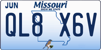 MO license plate QL8X6V