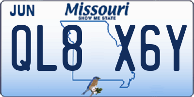 MO license plate QL8X6Y