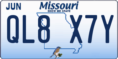 MO license plate QL8X7Y