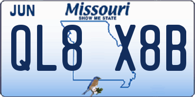 MO license plate QL8X8B