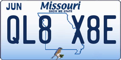 MO license plate QL8X8E