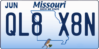 MO license plate QL8X8N