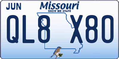 MO license plate QL8X8O