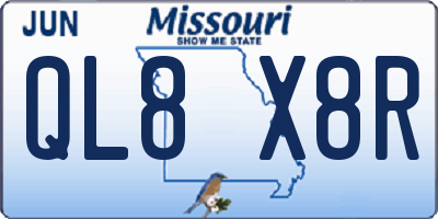 MO license plate QL8X8R