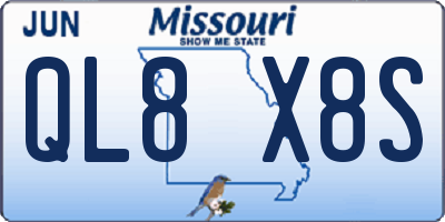 MO license plate QL8X8S