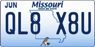 MO license plate QL8X8U