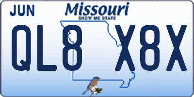 MO license plate QL8X8X