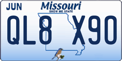 MO license plate QL8X9O