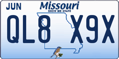 MO license plate QL8X9X