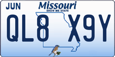 MO license plate QL8X9Y