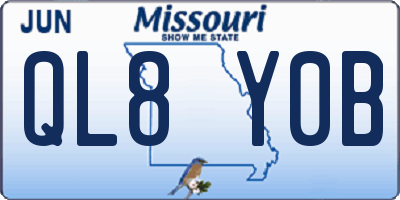 MO license plate QL8Y0B