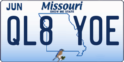 MO license plate QL8Y0E