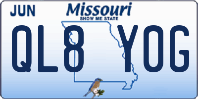 MO license plate QL8Y0G