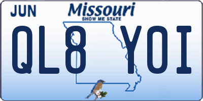MO license plate QL8Y0I