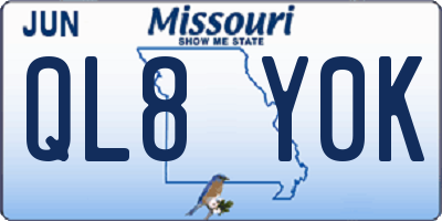 MO license plate QL8Y0K