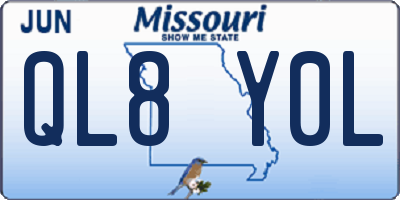 MO license plate QL8Y0L
